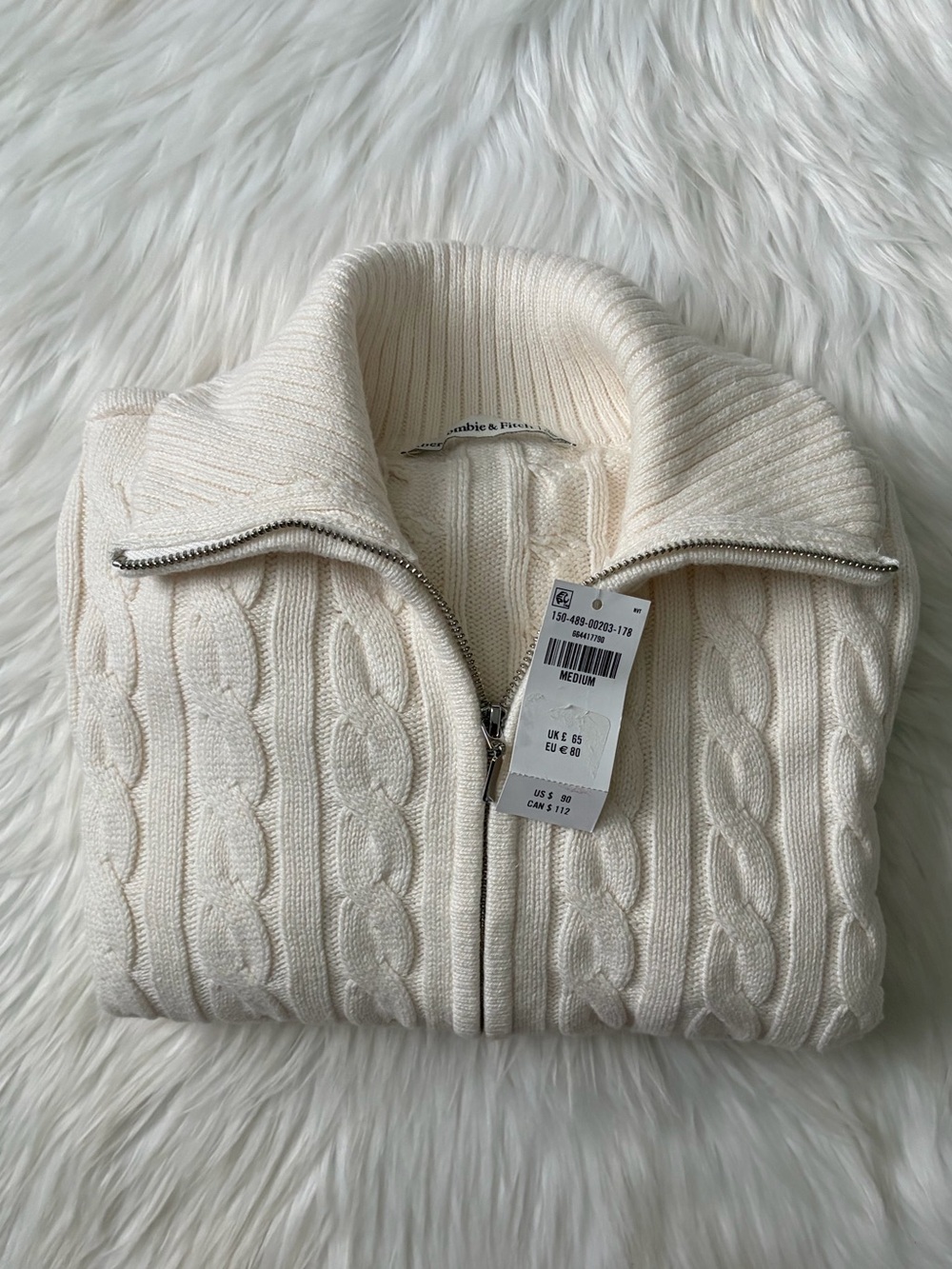 double zipper cable-knit cardigan - Picture 7 of 12